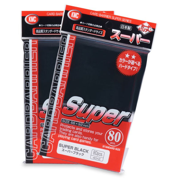 KMC 80ct Standard Card Sleeves Super Black Home page KMC Sleeves   