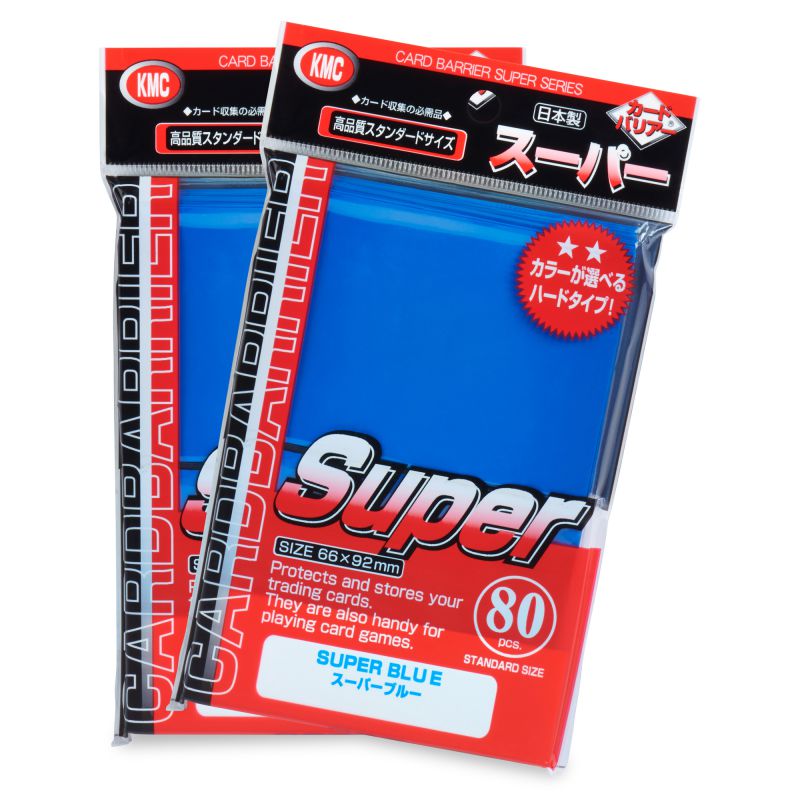 KMC 80ct Standard Card Sleeves Super Blue Supplies KMC Sleeves   