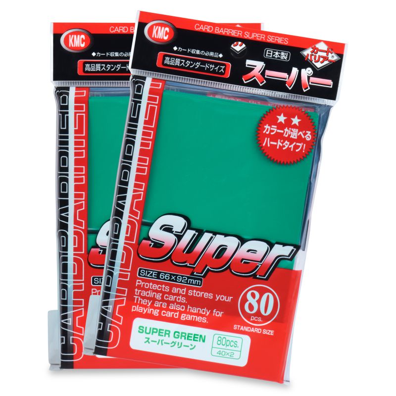 KMC 80ct Standard Card Sleeves Super Green Supplies KMC Sleeves   