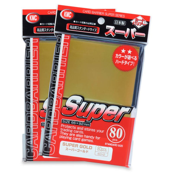 KMC 80ct Standard Card Sleeves Super Gold Supplies KMC Sleeves   