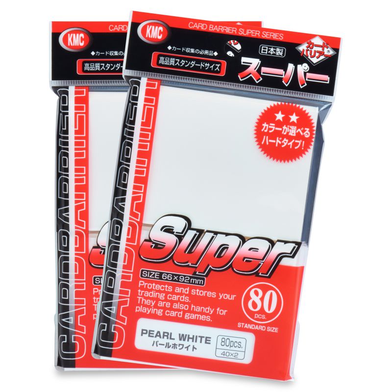 KMC 80ct Standard Card Sleeves Super Pearl White Supplies KMC Sleeves   
