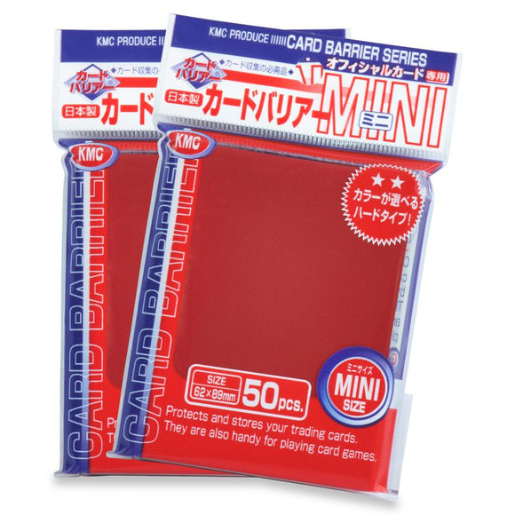 KMC 50ct Small Card Sleeves Mini Super Metallic Red Supplies KMC Sleeves   