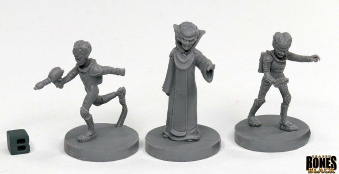 Reaper Miniatures Bones Black Alien Overlords (3) (49001) Miniatures Reaper Miniatures   