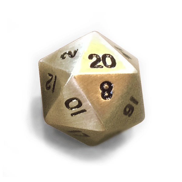 Easy Roller Single Metal D20 Legendary Gold Dice Easy Roller Dice