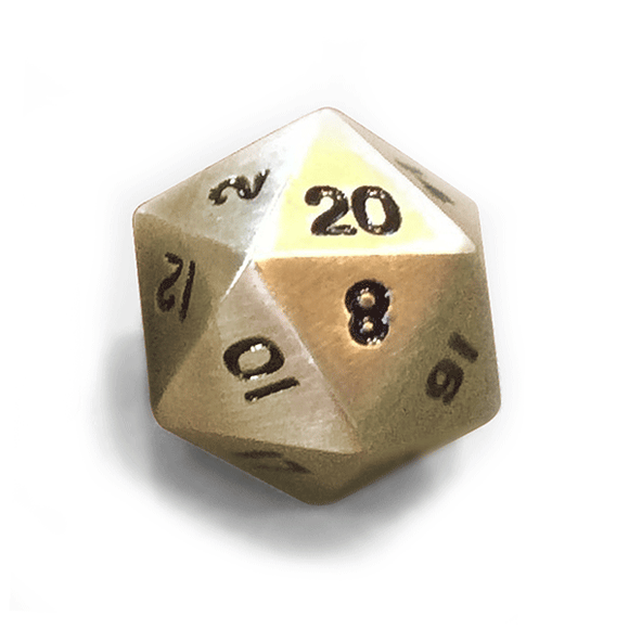 Easy Roller Single Metal D20 Legendary Gold Home page Easy Roller Dice   