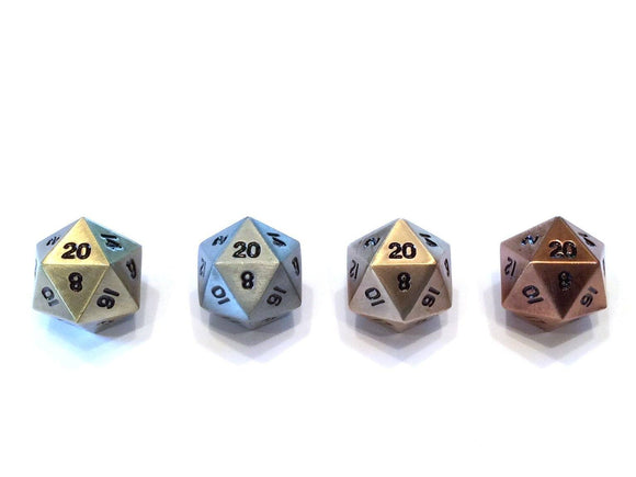 Easy Roller Legendary Metal D20 4 Pack - Copper, Bronze, Silver, and Gold Home page Easy Roller Dice   