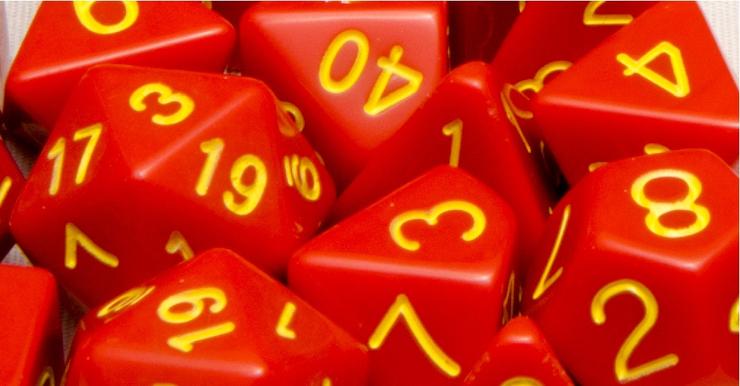 Role4Initiative Opaque Red with Gold Numbers 7ct Polyhedral Set Dice Role 4 Initiative