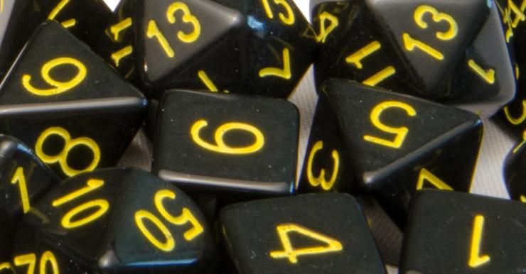 Role4Initiative Opaque Black with Gold Numbers 15ct Polyhedral Set Dice Role 4 Initiative