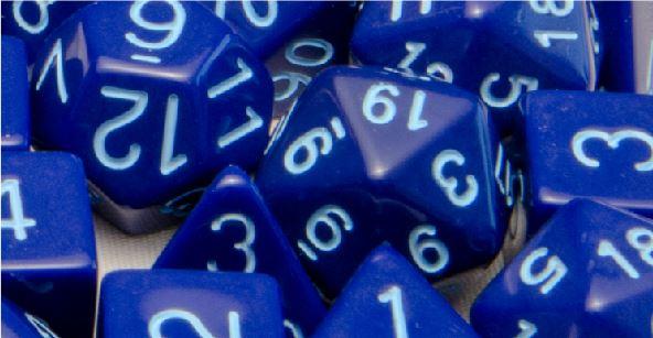Role4Initiative Opaque Dark Blue with Light Blue Numbers 15ct Polyhedral Set Dice Role 4 Initiative