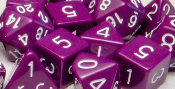 Role4Initiative Opaque Purple with White Numbers 7ct Polyhedral Set Dice Role 4 Initiative