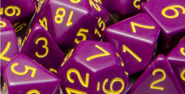 Role4Initiative Opaque Dark Purple with Gold Numbers 15ct Polyhedral Set Dice Role 4 Initiative