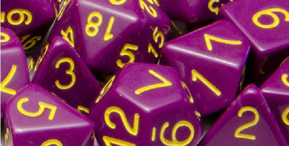 Role4Initiative Opaque Dark Purple with Gold Numbers 15ct Polyhedral Set Home page Role 4 Initiative   