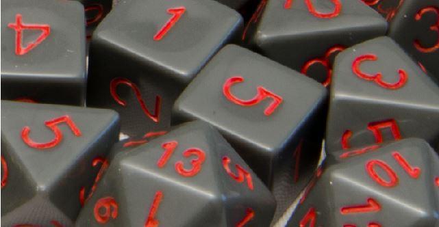 Role4Initiative Opaque Dark Gray with Red Numbers 7ct Polyhedral Set Dice Role 4 Initiative