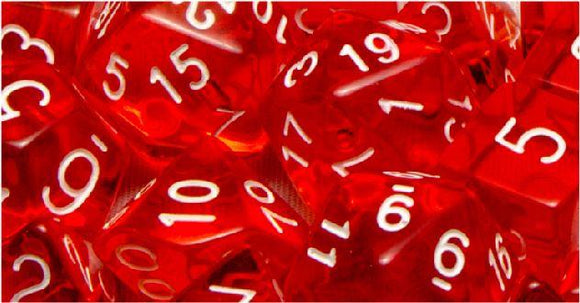 Role4Initiative Translucent Red with White Numbers 7ct Polyhedral Set Home page Role 4 Initiative   