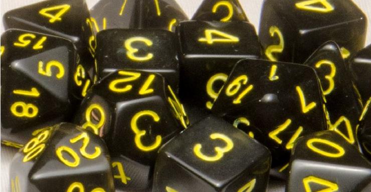 Role4Initiative Translucent Black (Smoke) with Gold Numbers 7ct Polyhedral Set Dice Role 4 Initiative