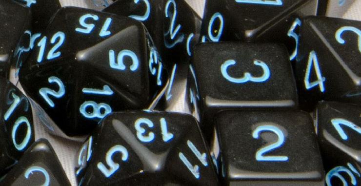 Role4Initiative Translucent Smoke with Light Blue Numbers 7ct Polyhedral Set Dice Role 4 Initiative