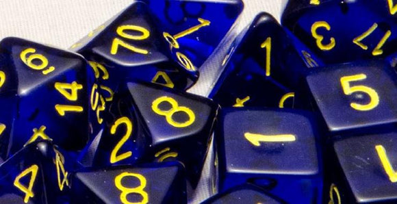 Role4Initiative Translucent Dark Blue with Gold Numbers 15ct Polyhedral Set Home page Role 4 Initiative   