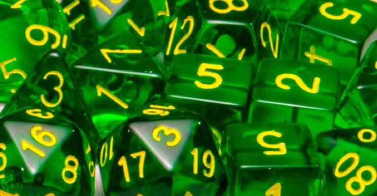 Role4Initiative Translucent Dark Green with Gold Numbers 15ct Polyhedral Set Dice Role 4 Initiative