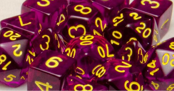 Role4Initiative Translucent Dark Purple with Gold Numbers 7ct Polyhedral Set Home page Role 4 Initiative   