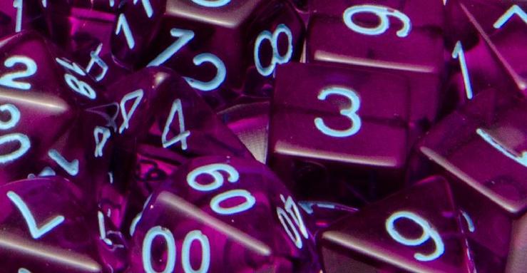 Role4Initiative Translucent Dark Purple with Light Blue Numbers 7ct Polyhedral Set Dice Role 4 Initiative