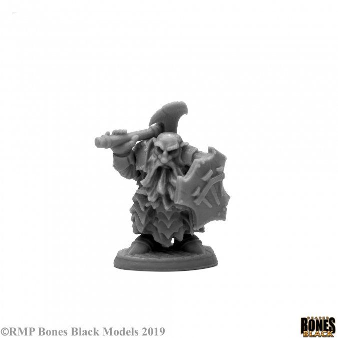 Reaper Miniatures Bones Black Dark Dwarf Cleaver (44139) Miniatures Reaper Miniatures   