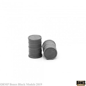Reaper Miniatures Bones Black Modern Barrels x2 (49034) Miniatures Reaper Miniatures   
