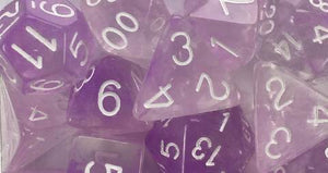 Role4Initiative Diffusion Amethyst with White Numbers 15ct Polyhedral Set Home page Role 4 Initiative   