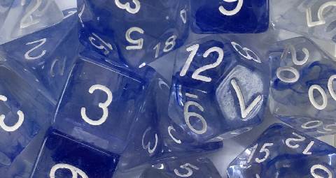 Role4Initiative Marble Blue with White Numbers 15ct Polyhedral Set Home page Role 4 Initiative   