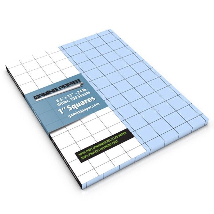Gaming Paper 1" Square Blue RPG Maps Other   
