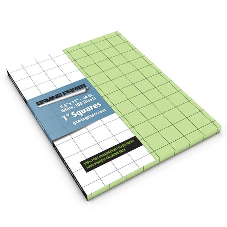 Gaming Paper 1" Square Green RPG Maps Other   