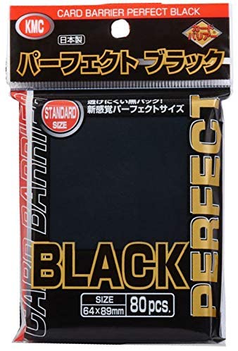 KMC Standard Card Sleeves 80ct Perfect Black Supplies KMC Sleeves   