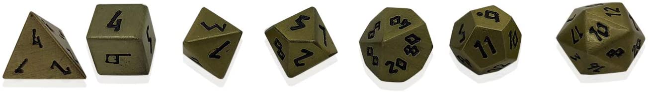Pebble 10mm Alloy Mini Polyhedral Dice Set - Aged Bronze Dice Norse Foundry