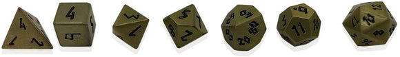 Pebble 10mm Alloy Mini Polyhedral Dice Set - Aged Bronze Home page Norse Foundry   