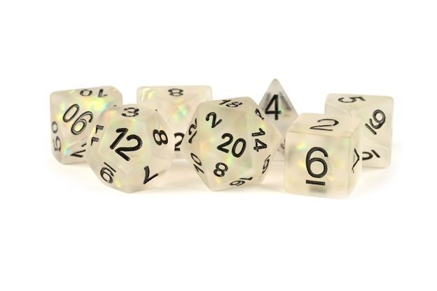 Metallic Dice Games Icy Opal Clear 7ct Polyhedral Dice Set Dice FanRoll by Metallic Dice Games   