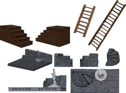 Warlock Tiles: Stairs & Ladders Miniatures WizKids   