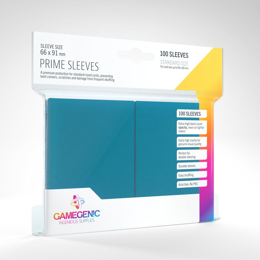 Gamegenic 100ct Standard Size Card Sleeves Prime Blue Supplies Gamegenic   