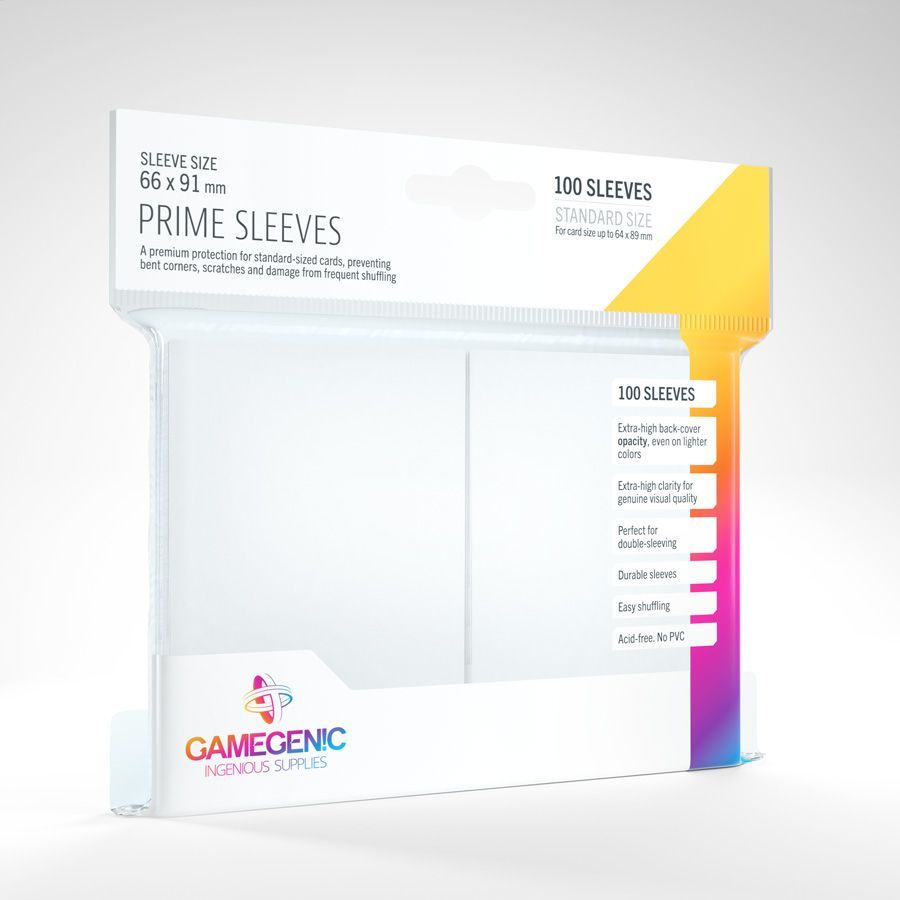 Gamegenic 100ct Standard Size Card Sleeves Prime White Supplies Gamegenic   