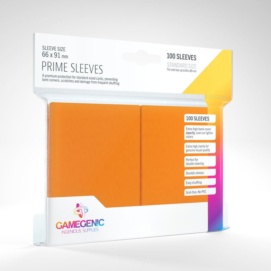 Gamegenic 100ct Standard Size Card Sleeves Prime Orange Supplies Gamegenic DP Prime Orange 100ct
