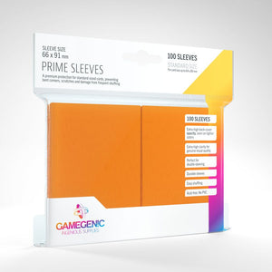Gamegenic 100ct Standard Size Card Sleeves Prime Orange Supplies Asmodee   