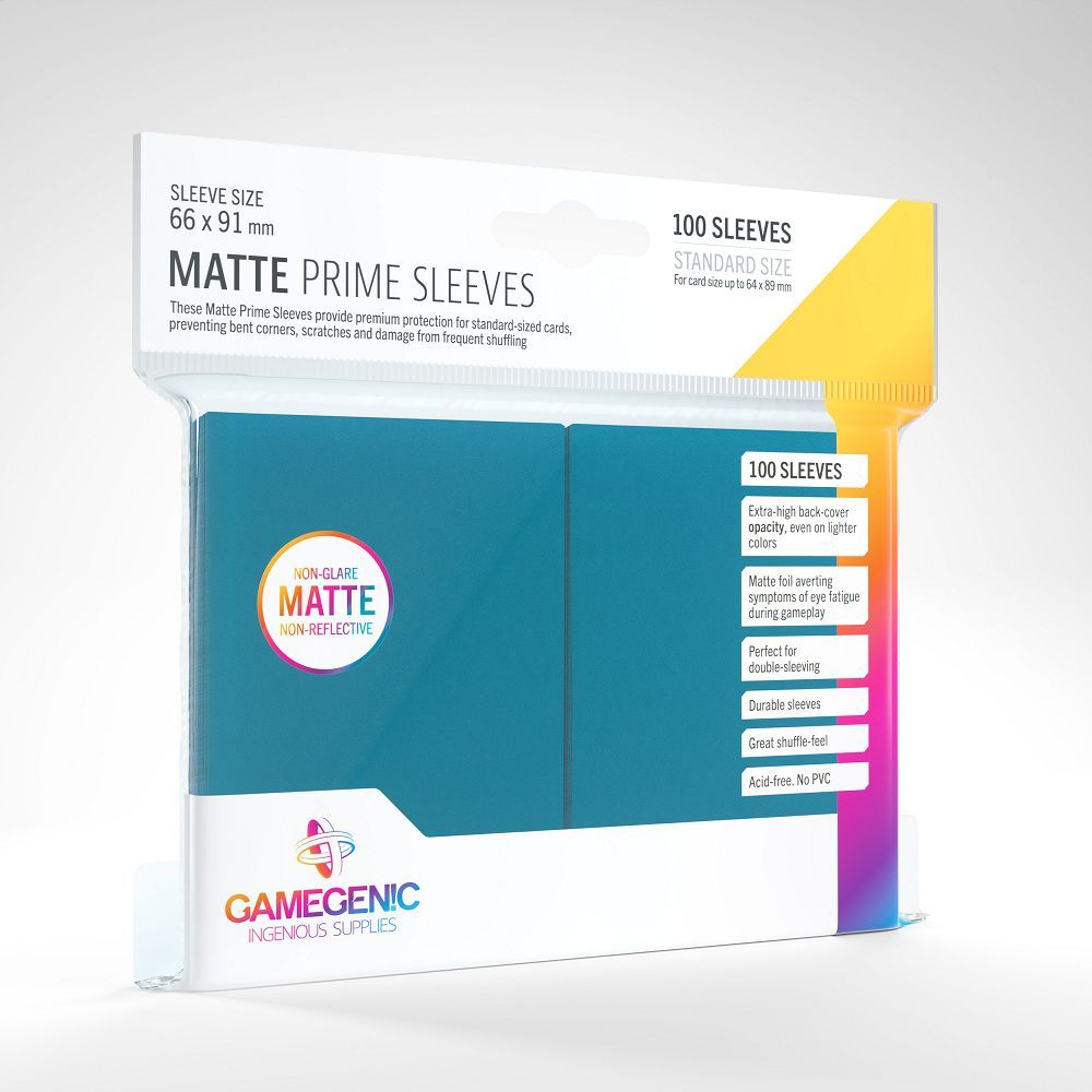 Gamegenic 100ct Standard Size Card Sleeves Matte Prime Blue Supplies Gamegenic   