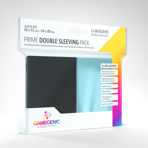 Gamegenic Standard Card Sleeves 2x 80ct Prime Double Sleeving Pack Supplies Asmodee   