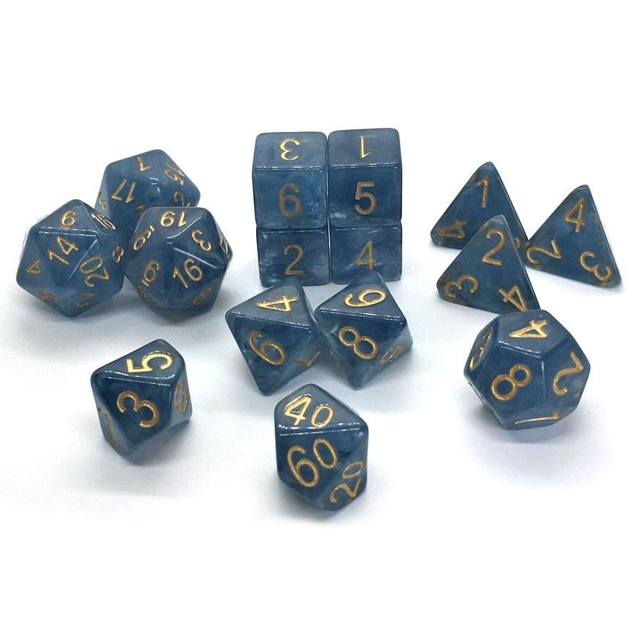 Role4Initiative Blue Jade Shoes 15ct Polyhedral Set Dice Role 4 Initiative
