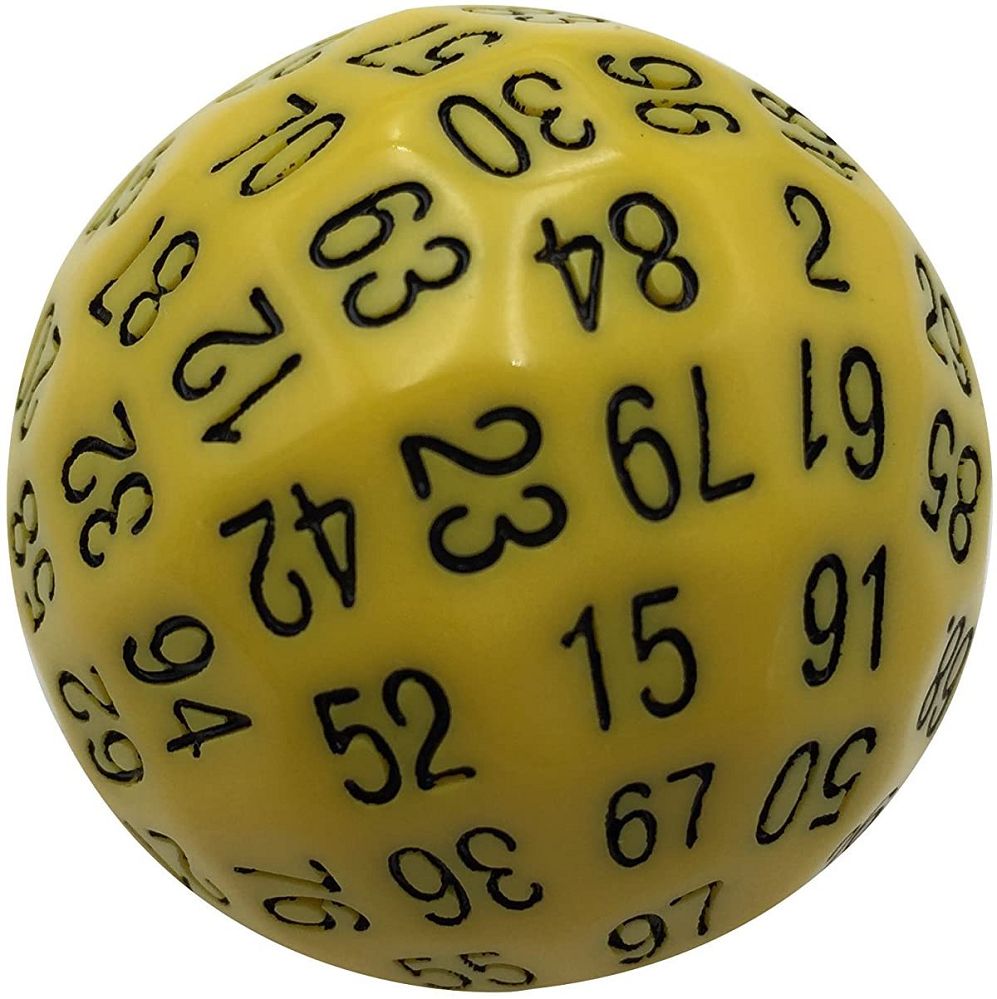 Single D100 Yellow Dice Bescon Dice