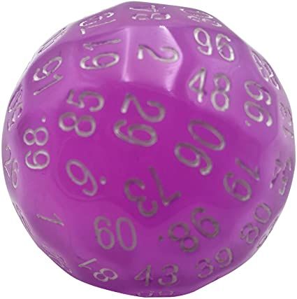 Single D100 Translucent Purple Dice Bescon Dice
