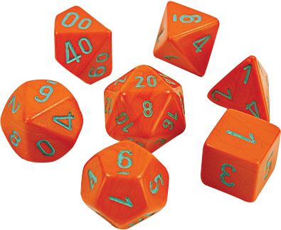Chessex Lab Heavy Orange/Turquoise 8ct Polyhedral Set (30038) Dice Chessex   