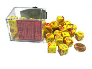 Chessex 12mm Gemini Red Yellow/Silver 36ct D6 Set (26850) Dice Chessex   