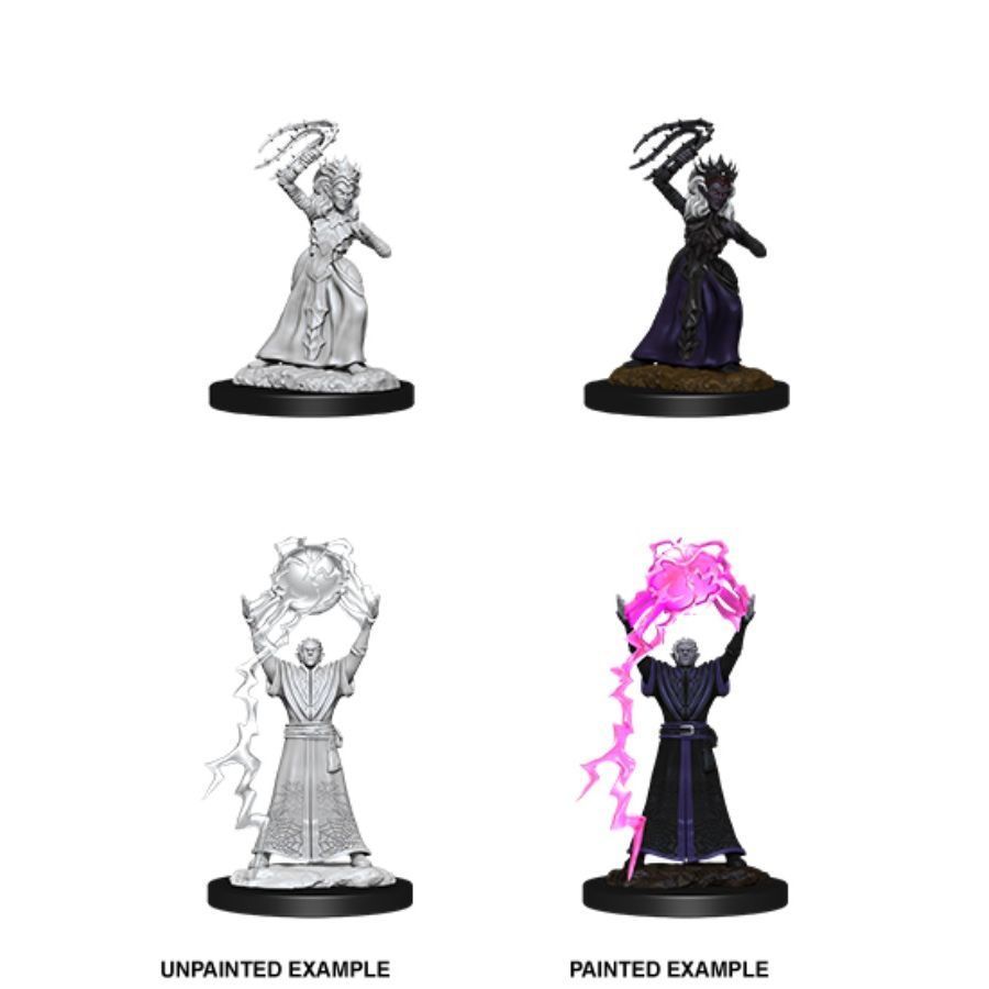 D&D Nolzur's Marvelous Unpainted Miniatures: Drow Mage & Drow Priestess (90071) Supplies WizKids   
