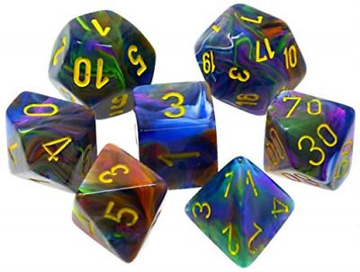 Chessex Festive Rio/Yellow 7ct Polyhedral Set (27449) Dice Chessex   