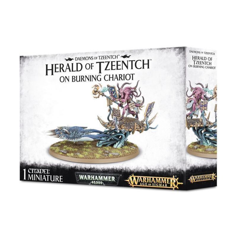 Warhammer 40K and Age of Sigmar Daemons of Tzeentch Herald of Tzeentch on Burning Chariot Miniatures Games Workshop   