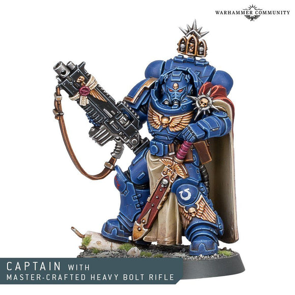 Warhammer 40K Space Marines: Captain with Master Crafted Heavy Bolt Rifle Miniatures Games Workshop   